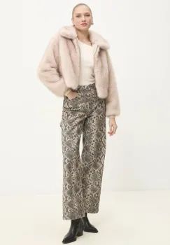 Answear Lab geaca femei, culoarea bej, de tranzitie, oversize imagine