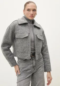 Answear Lab geaca femei, culoarea gri, de tranzitie imagine
