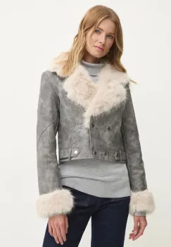 Answear Lab geaca femei, culoarea gri, de tranzitie imagine