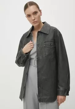 Answear Lab geaca femei, culoarea gri, de tranzitie, oversize imagine