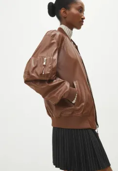 Answear Lab geaca femei, culoarea maro, de tranzitie imagine