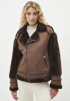 Answear Lab geaca femei, culoarea maro, de tranzitie imagine