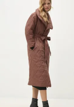 Answear Lab geaca femei, culoarea maro, de tranzitie imagine