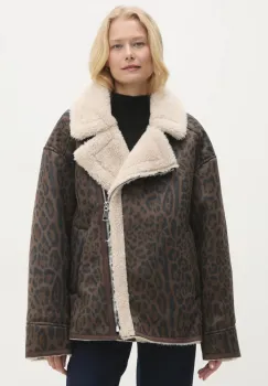 Answear Lab geaca femei, culoarea maro, de tranzitie, oversize imagine