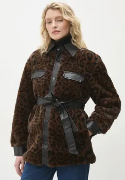 Answear Lab geaca femei, culoarea maro, de tranzitie, oversize imagine