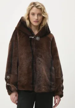 Answear Lab geaca femei, culoarea maro, de tranzitie, oversize imagine