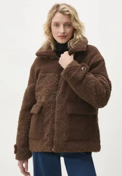 Answear Lab geaca femei, culoarea maro, de tranzitie, oversize imagine