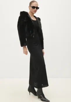 Answear Lab geaca femei, culoarea negru, de tranzitie, oversize imagine