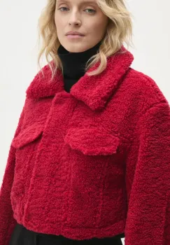 Answear Lab geaca femei, culoarea rosu, de tranzitie, oversize imagine