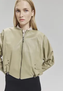 Answear Lab geaca femei, culoarea verde, de tranzitie imagine