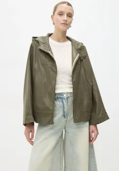 Answear Lab geaca femei, culoarea verde, de tranzitie, oversize imagine