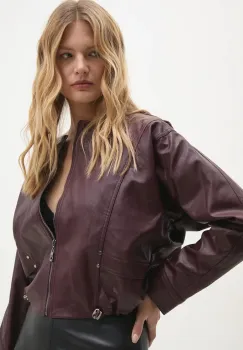 Answear Lab geaca femei, culoarea violet, de tranzitie imagine