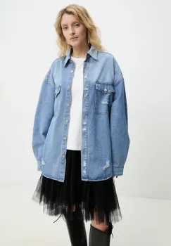 Answear Lab geaca jeans de tranzitie, oversize imagine
