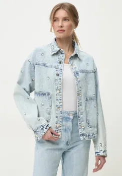 Answear Lab geaca jeans de tranzitie, oversize imagine