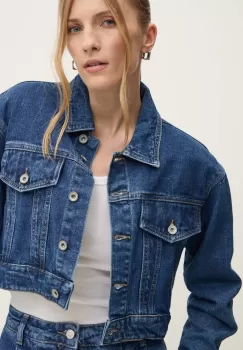 Answear Lab geaca jeans femei, de tranzitie, oversize imagine