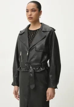 Answear Lab geaca ramones culoarea negru, de tranzitie, oversize imagine
