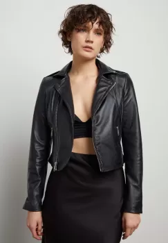Answear Lab geaca ramones de piele femei, culoarea negru, de tranzitie imagine