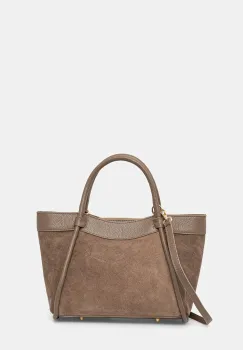 Answear.LAB geanta de mana din piele intoarsa culoarea bej imagine