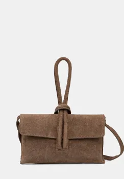 Answear.LAB geanta de mana din piele intoarsa culoarea bej imagine