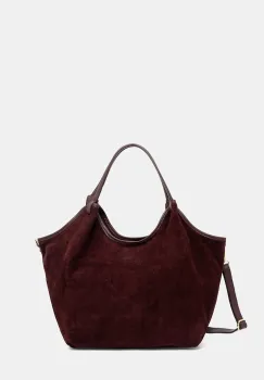 Answear.LAB geanta de mana din piele intoarsa culoarea bordo imagine