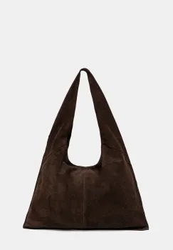 Answear.LAB geanta de mana din piele intoarsa culoarea maro imagine