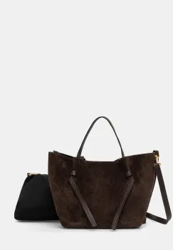 Answear.LAB geanta de mana din piele intoarsa culoarea maro imagine