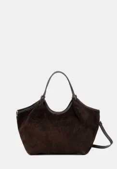 Answear.LAB geanta de mana din piele intoarsa culoarea maro imagine