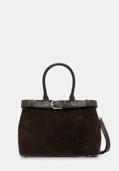 Answear.LAB geanta de mana din piele intoarsa culoarea maro imagine