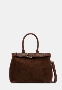 Answear.LAB geanta de mana din piele intoarsa culoarea maro imagine