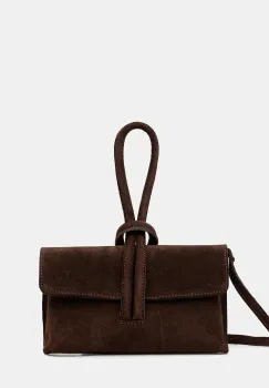 Answear.LAB geanta de mana din piele intoarsa culoarea maro imagine