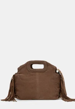 Answear.LAB geanta de mana din piele intoarsa culoarea maro imagine