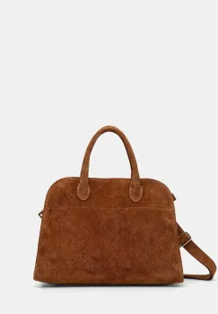 Answear.LAB geanta de mana din piele intoarsa culoarea maro imagine