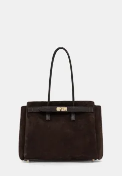 Answear.LAB geanta de mana din piele intoarsa culoarea maro imagine