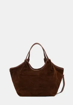 Answear.LAB geanta de mana din piele intoarsa culoarea maro imagine