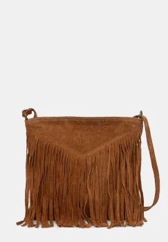 Answear.LAB geanta de mana din piele intoarsa culoarea maro imagine