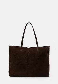 Answear.LAB geanta de mana din piele intoarsa culoarea maro imagine