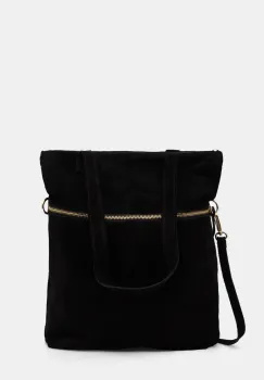 Answear Lab geanta de mana din piele intoarsa culoarea negru imagine