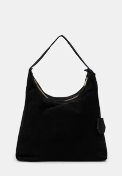 Answear Lab geanta de mana din piele intoarsa culoarea negru imagine