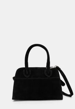 Answear Lab geanta de mana din piele intoarsa culoarea negru imagine