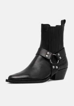 Answear.LAB ghete chelsea de piele culoarea negru, cu toc drept, izolare usoara imagine