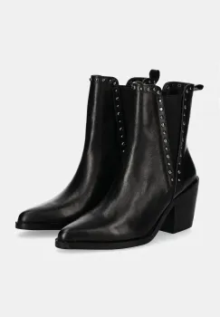 Answear Lab ghete chelsea de piele femei, culoarea negru, cu toc drept imagine