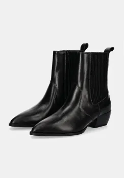 Answear Lab ghete chelsea de piele femei, culoarea negru, cu toc drept imagine