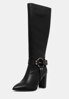 Answear.LAB ghete de piele culoarea negru, cu toc drept imagine