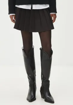 Answear Lab ghete de piele femei, culoarea negru, cu toc drept imagine