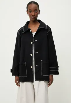 Answear Lab jacheta de camasa din bumbac culoarea negru, de tranzitie imagine