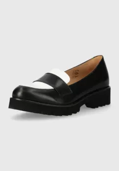 Answear Lab mocasini de piele femei, culoarea alb, cu platforma imagine