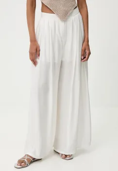 Answear Lab pantaloni culoarea alb, lat, high waist imagine