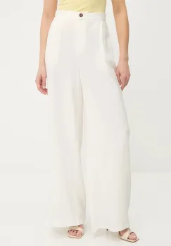 Answear Lab pantaloni culoarea alb, lat, high waist imagine