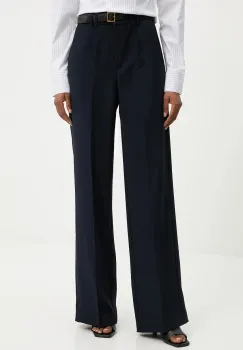 Answear.LAB pantaloni culoarea albastru marin, lat, high waist imagine