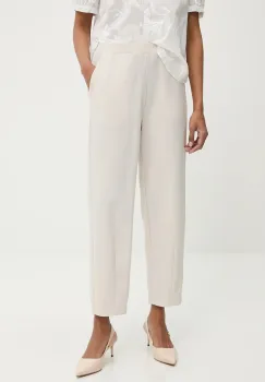 Answear Lab pantaloni culoarea bej, drept, high waist imagine